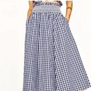 Zara Blue Gingham A-Line Skirt